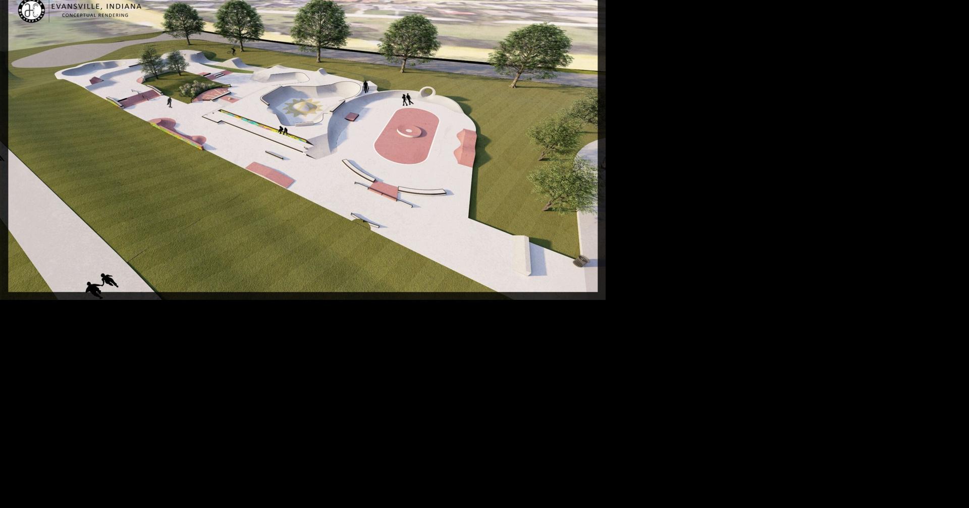 Opening date set for Evansville's new concrete riverfront skatepark