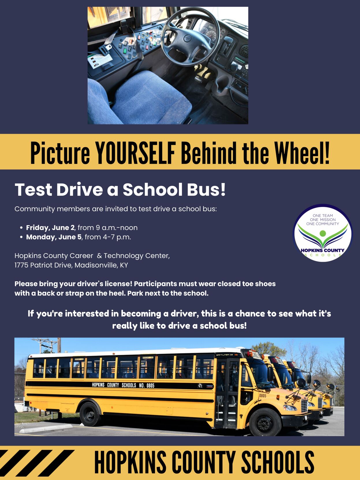 Hopkins County Schools district invites community members to test drive school buses Kentucky