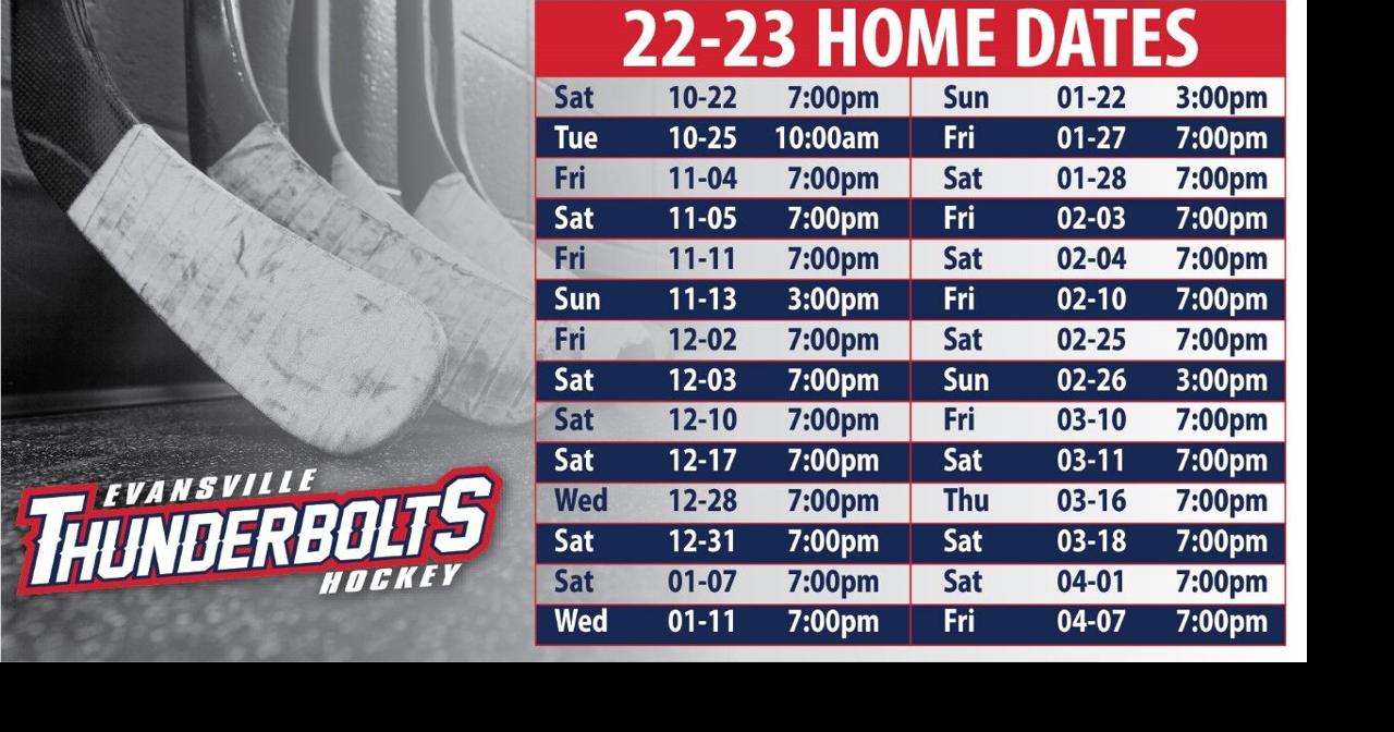 Evansville Thunderbolts introduce the dates for their 56game regular