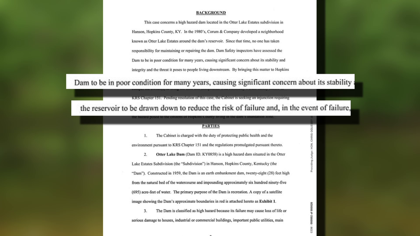 Lawsuit filed against Hopkins County Fiscal Court could lead to the demise  of a well-known lake | Kentucky | wevv.com