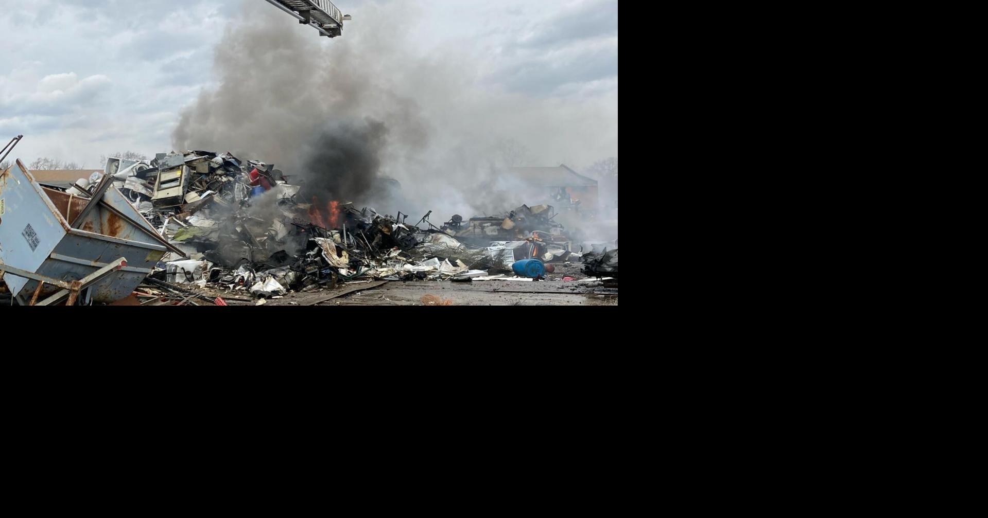Fire breaks out at Evansville recycling center scrap yard Indiana