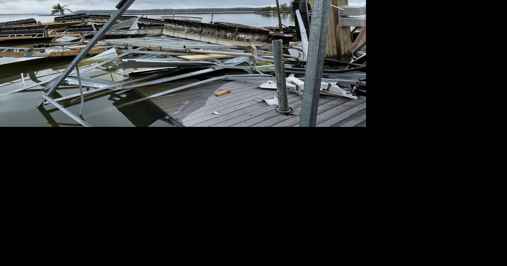 Weather causes Severe damage to HuB's Marina in Kuttawa Kentucky