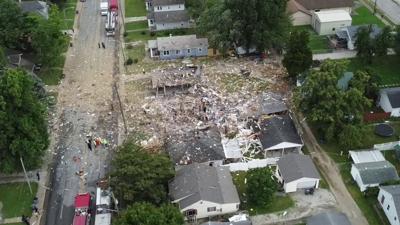 Air44 shows destruction caused by explosion in Evansville, Indiana