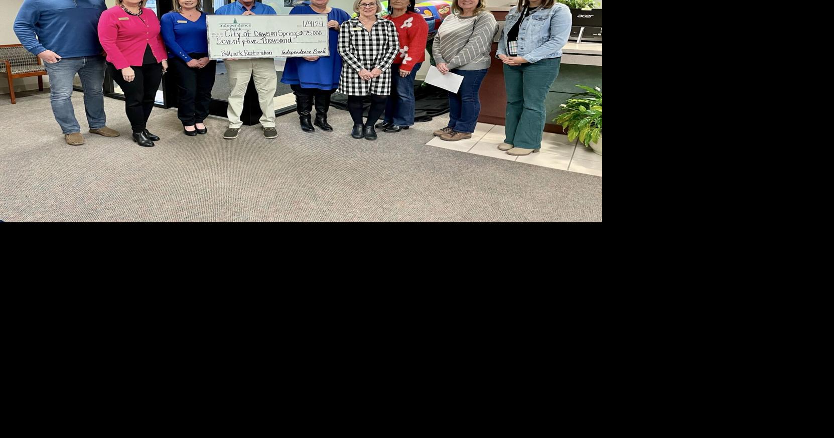 City of Dawson Springs receives 75,000 from Independence Bank