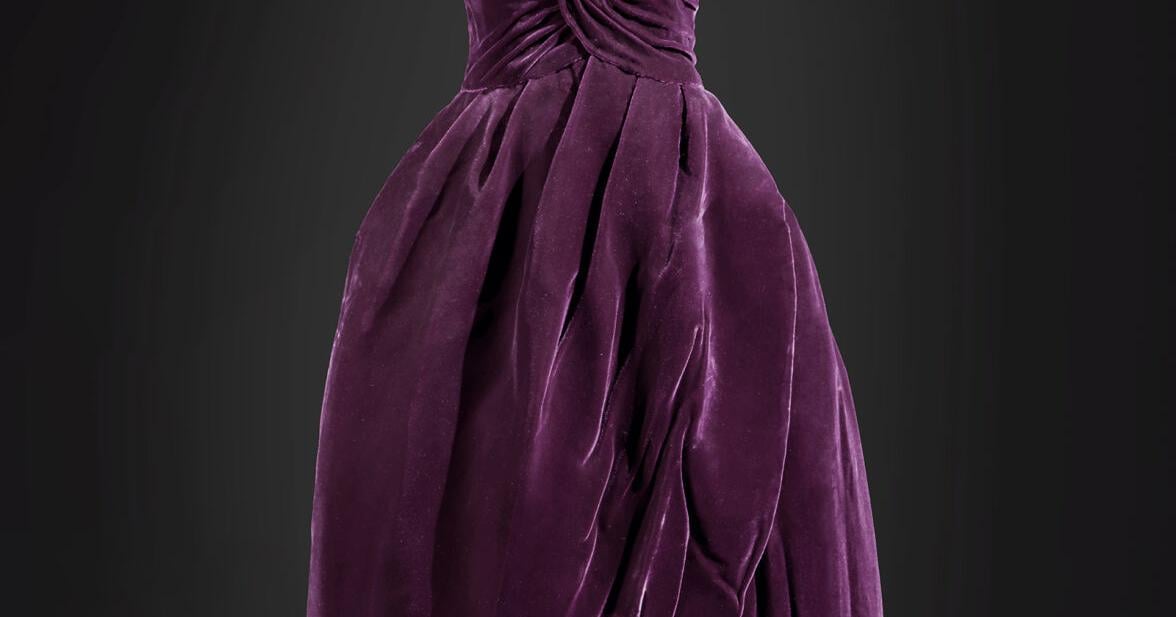 princess diana purple velvet dress Princess Diana Dress Sells At Auction For Over $600k