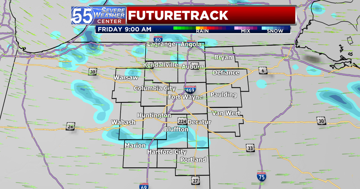 Cold Friday, light snow | Top Stories | wfft.com