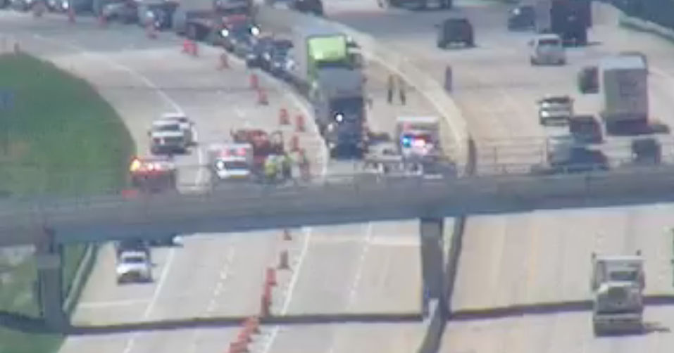 Two crashes block ramp and lanes of I-69 northbound