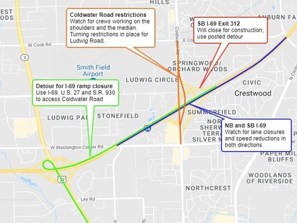 Indiana Bridge Clearance Map Major I-69 Interchange Project To Begin In Northern Fort Wayne On March 14  | Local | Wfft.com