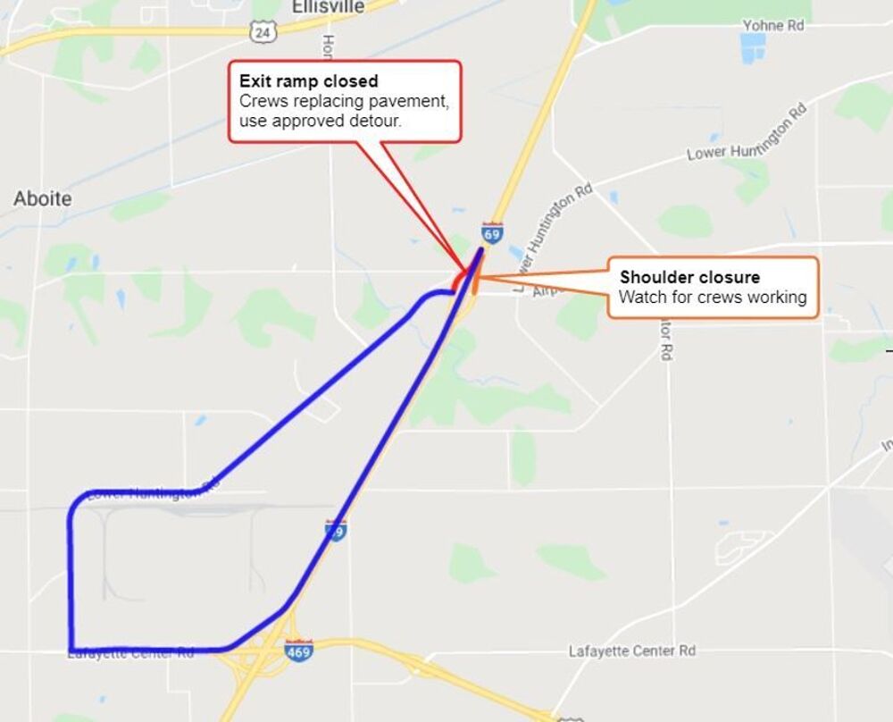 エンミルンルート I-69 south exit 299 ramp to close for pavement project | Local