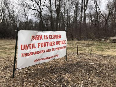 Fox Island County Park 'closed until further notice' sign