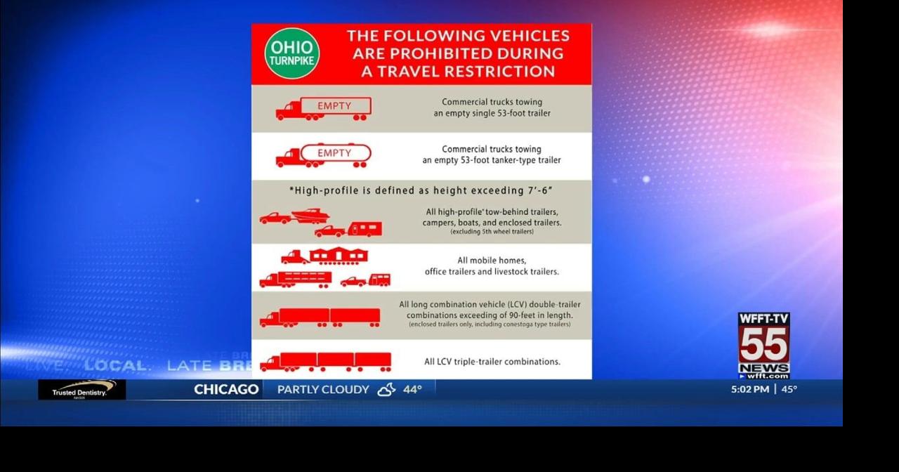 Ohio Turnpike restricts high-profile vehicles due to strong winds