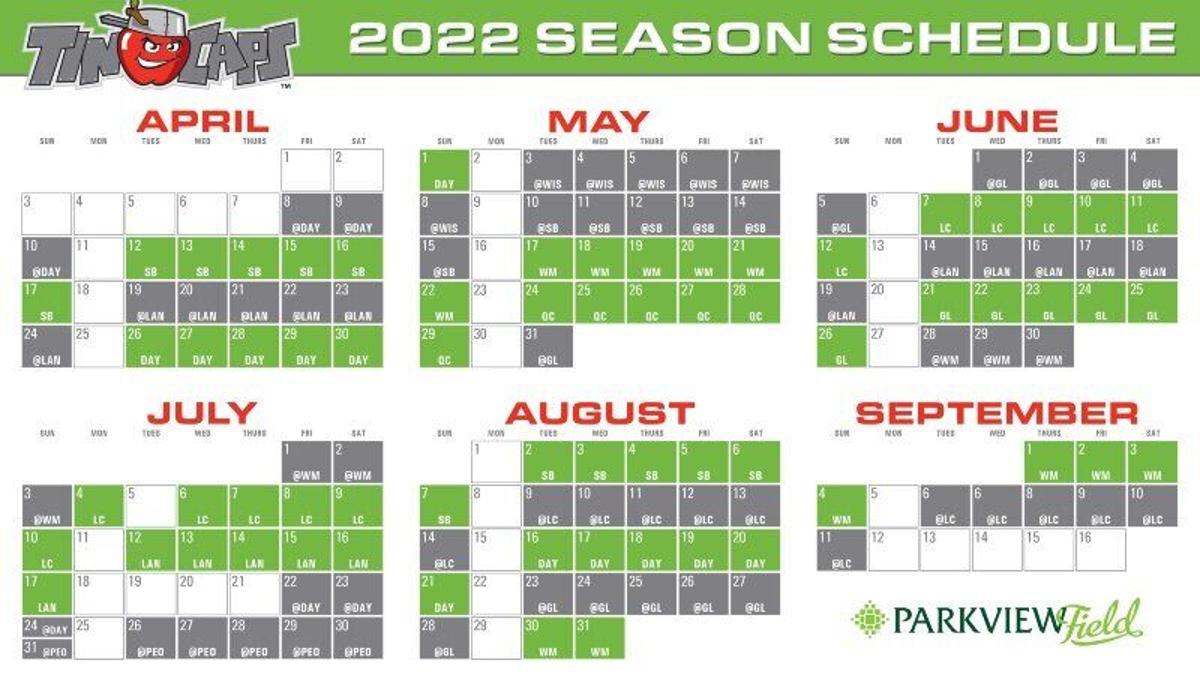 Lansing Lugnuts 2022 Schedule Fort Wayne Tincaps Announce 2022 Schedule; Home Opener Set For April 12 |  Sports | Wfft.com