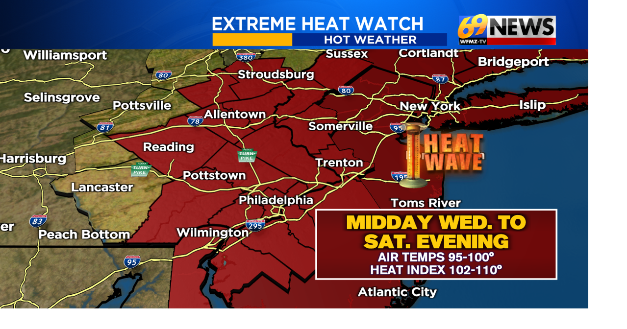 Extreme heat and humidity expected for the entire region Wednesday through the 4th of July