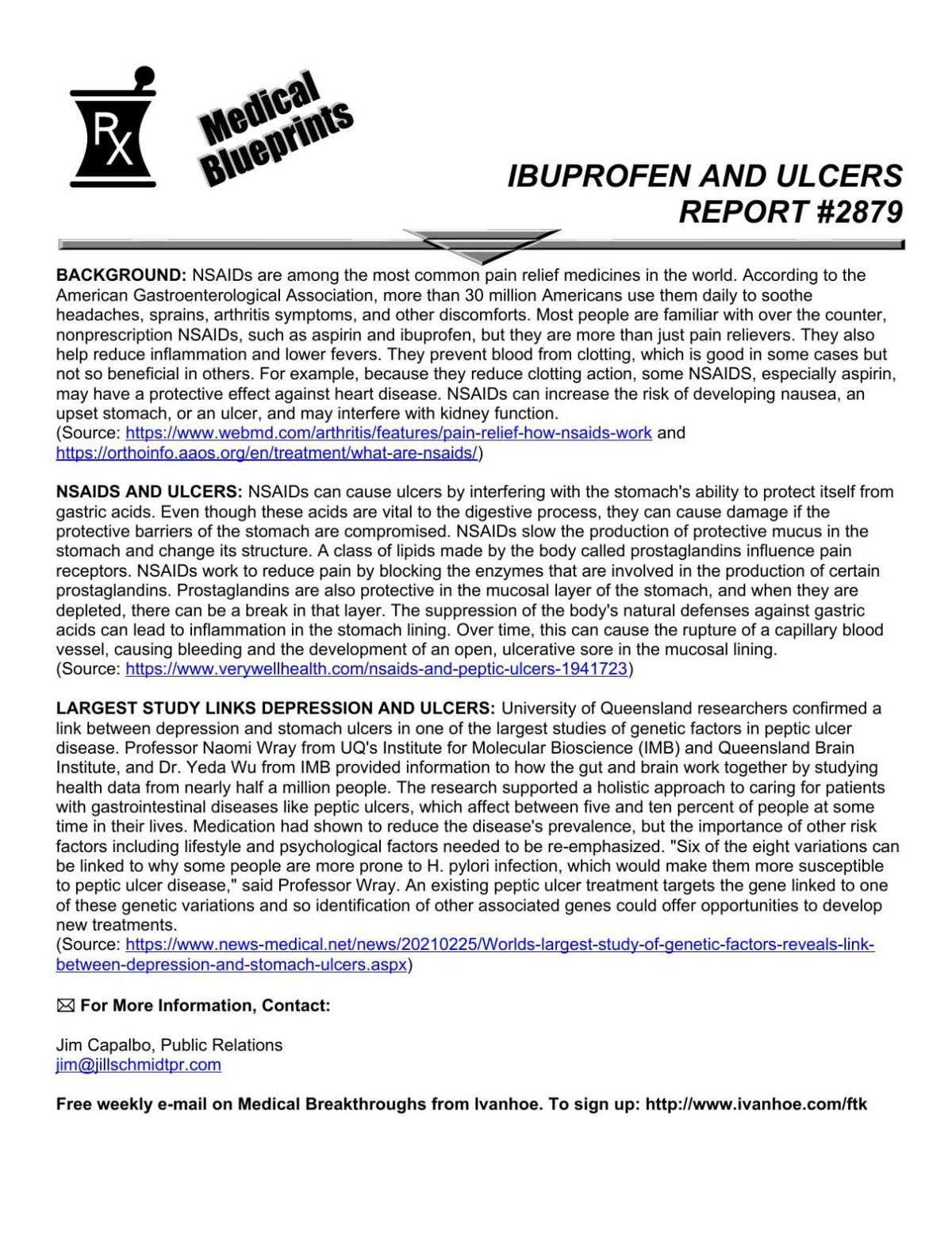 Health Beat Ibuprofen and ulcers Health Beat