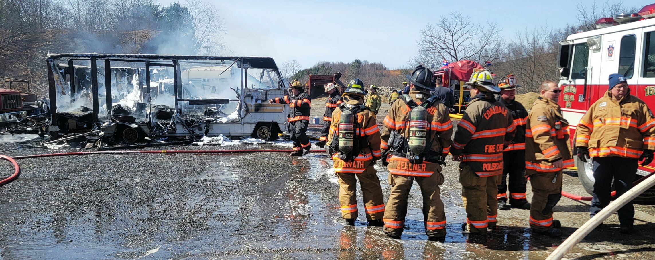 Firefighters in Schuylkill County work to put out two vehicle fires ...