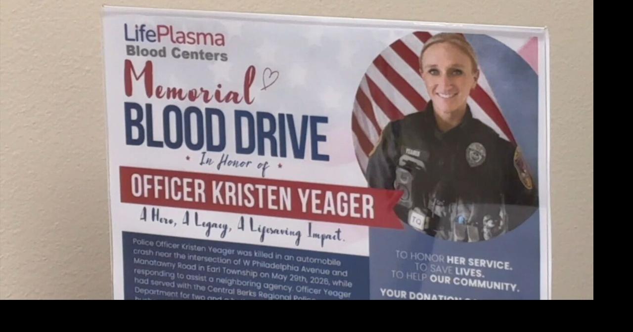 Blood drive underway in honor of fallen Central Berks Officer Yeager