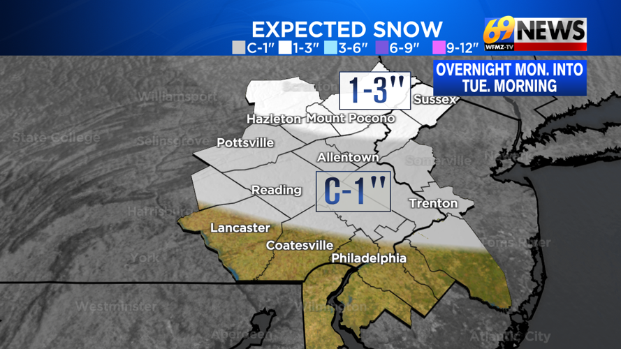 A bit of light snow overnight Monday into Tuesday morning could lead to ...