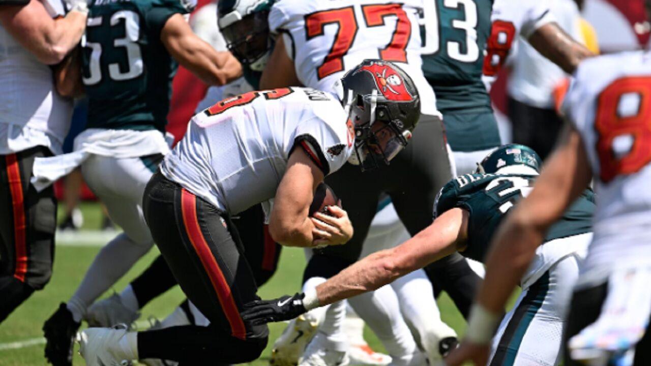 Jalen Hurts sacked six times as Eagles are trounced in Tampa Bay