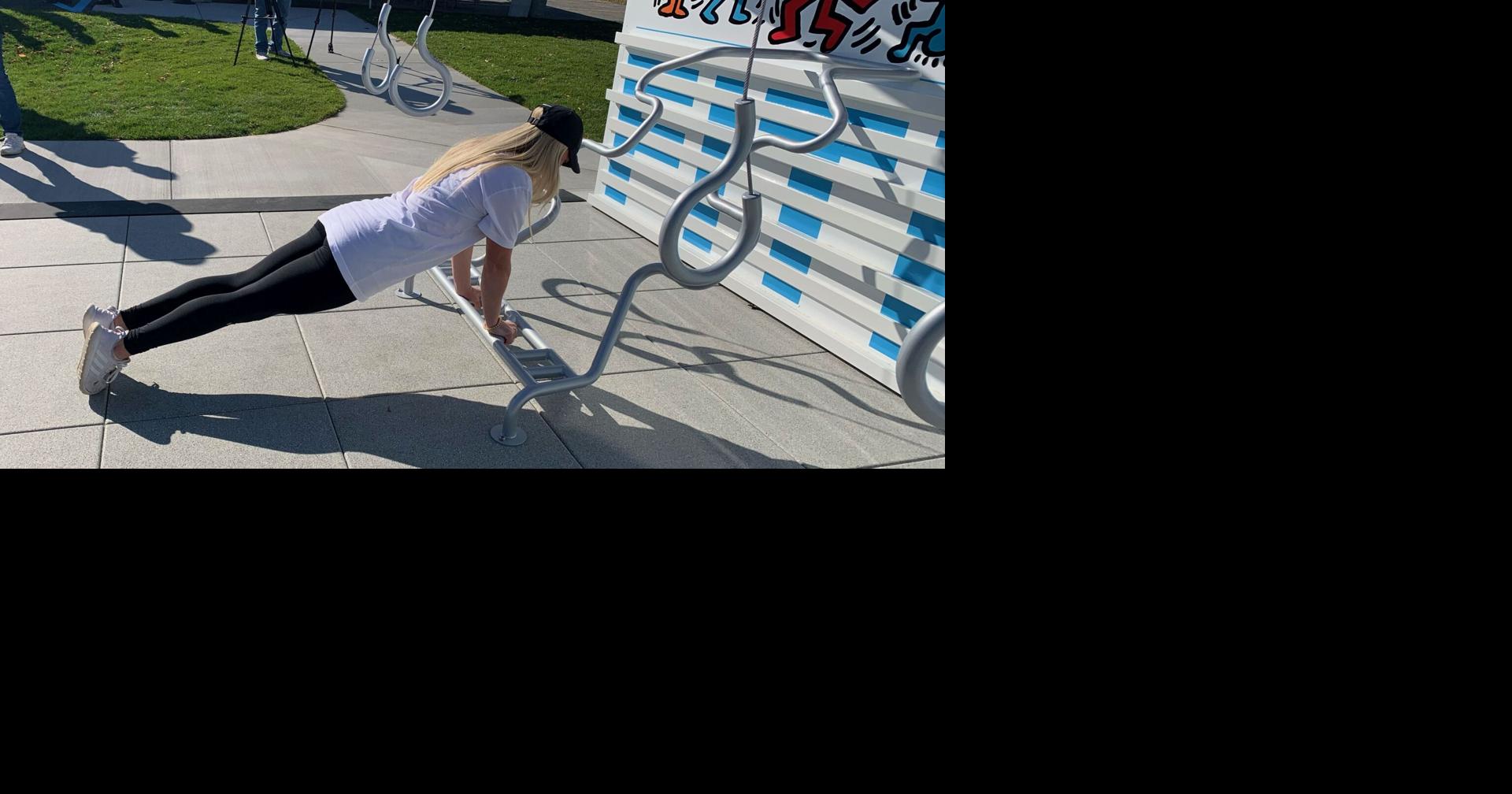 Keith Haring fitness court in Kutztown wfmz com