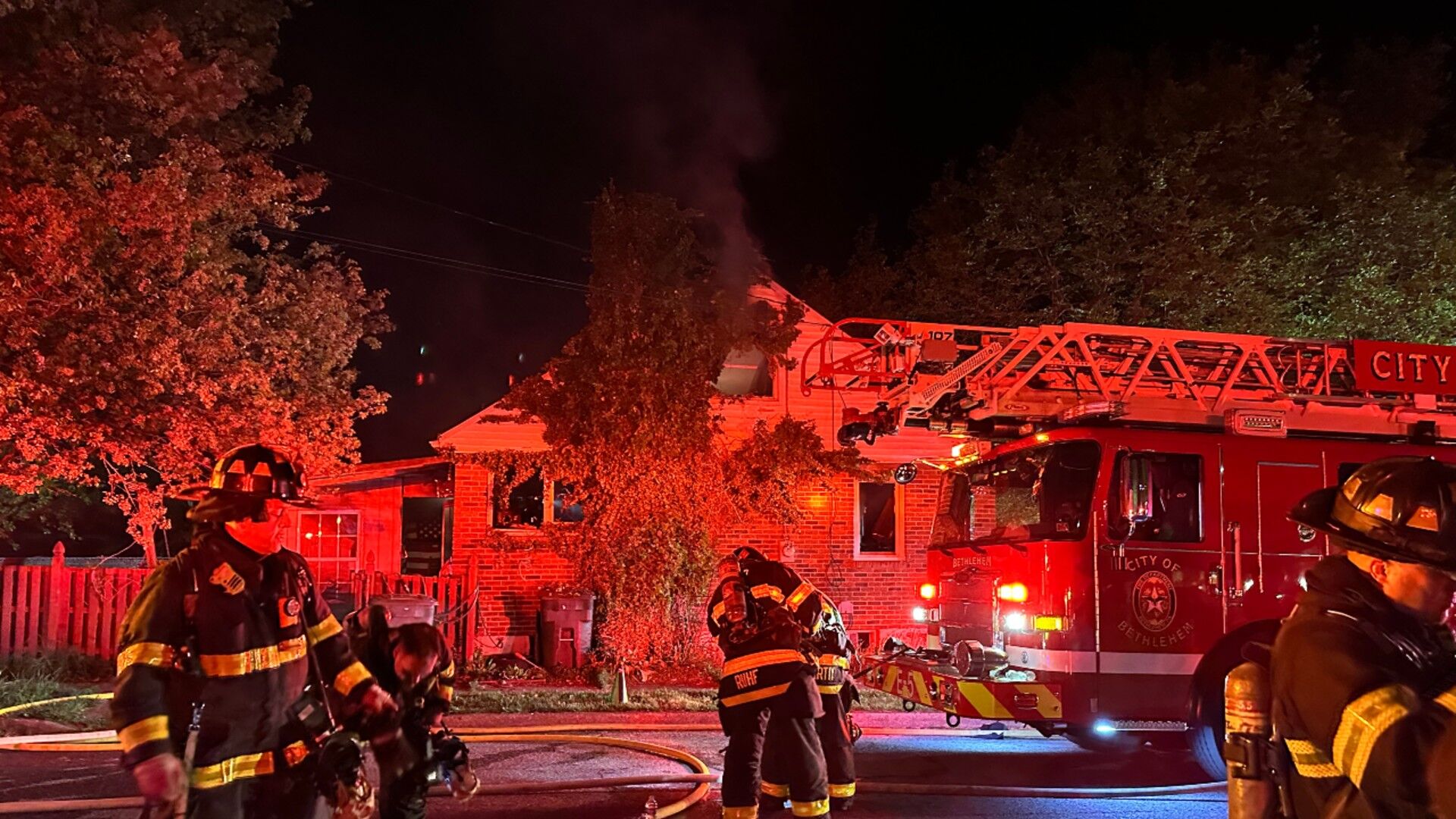 Crews work to put out house fire in Bethlehem | Bethlehem Area | wfmz.com