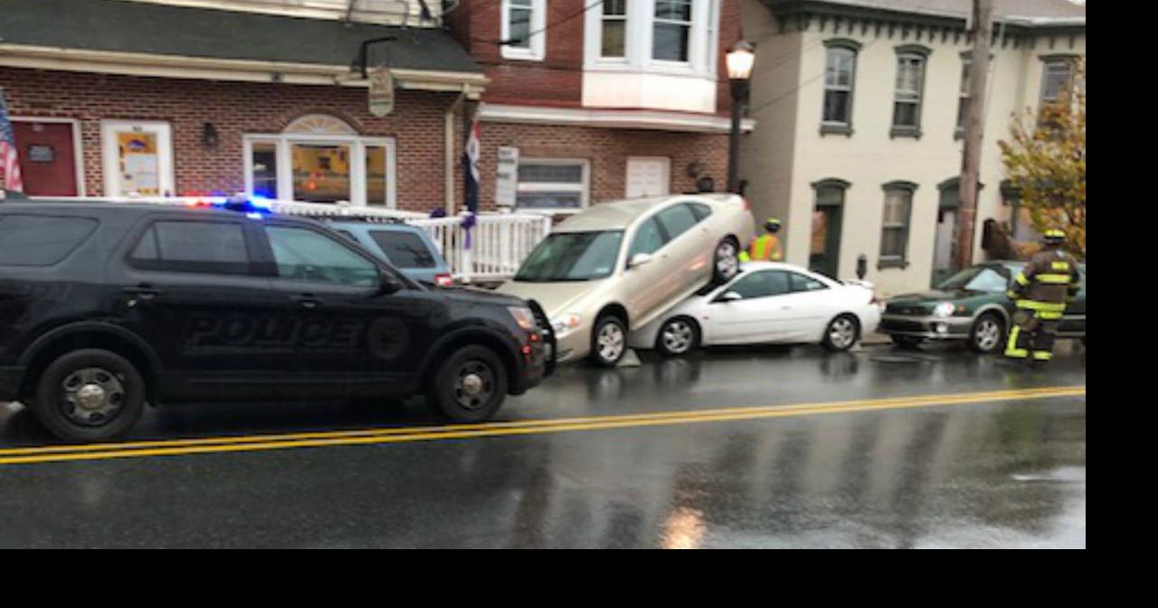 Car hits parked car, man in Boyertown 3car accident Berks Regional
