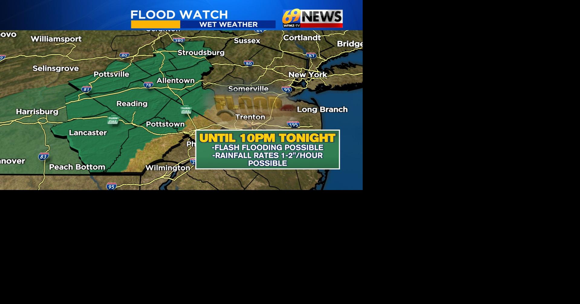 Flood watch in effect for much of the region until 10 p.m. | Weather ...