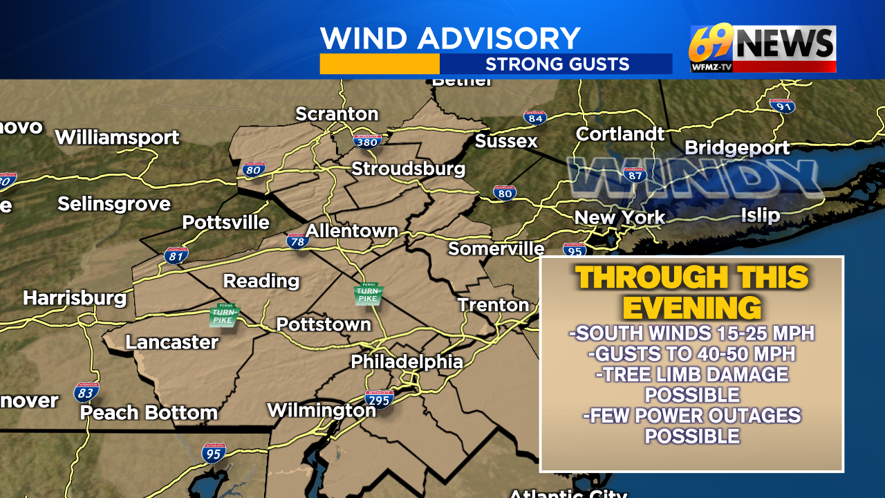 Large portion of region under Wind Advisory through Sunday evening ...