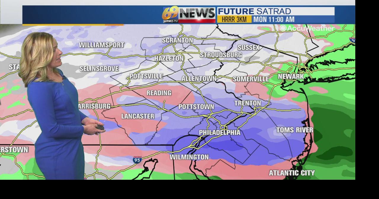 Tracking a light wintry mix of snow, ice, and rain from Monday into ...