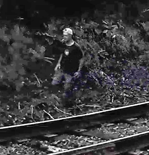 Surveillance of Ryan Boria along train tracks in Tilden