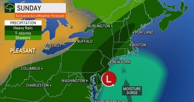 Numerous showers and storms with heavy rain on Sunday; quieter for the ...