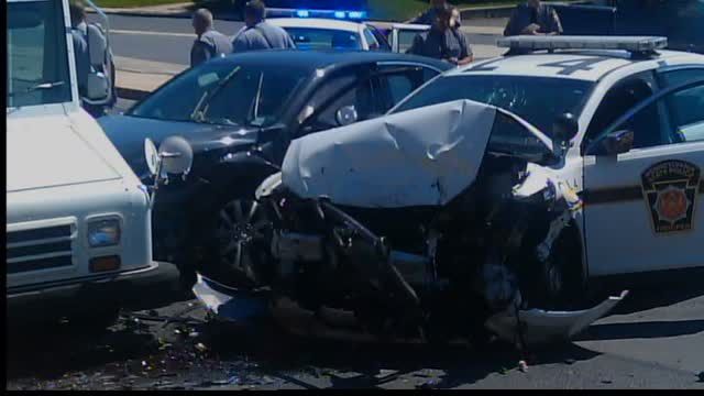 State police cruiser, stolen vehicle crash in Berks County, authorities ...