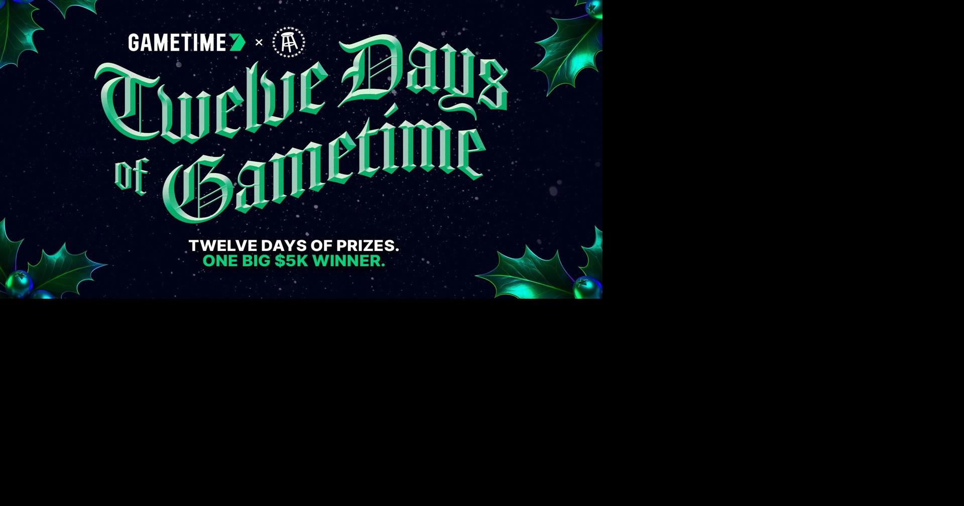 Gametime Launches "12 Days of Gametime" Holiday Giveaway in Partnership with Barstool Sports