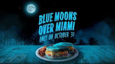 Blue Moon Blue Breakfast Denny S Turns Iconic Moons Over My Hammy Breakfast Sandwich Blue For Halloween News Wfmz Com