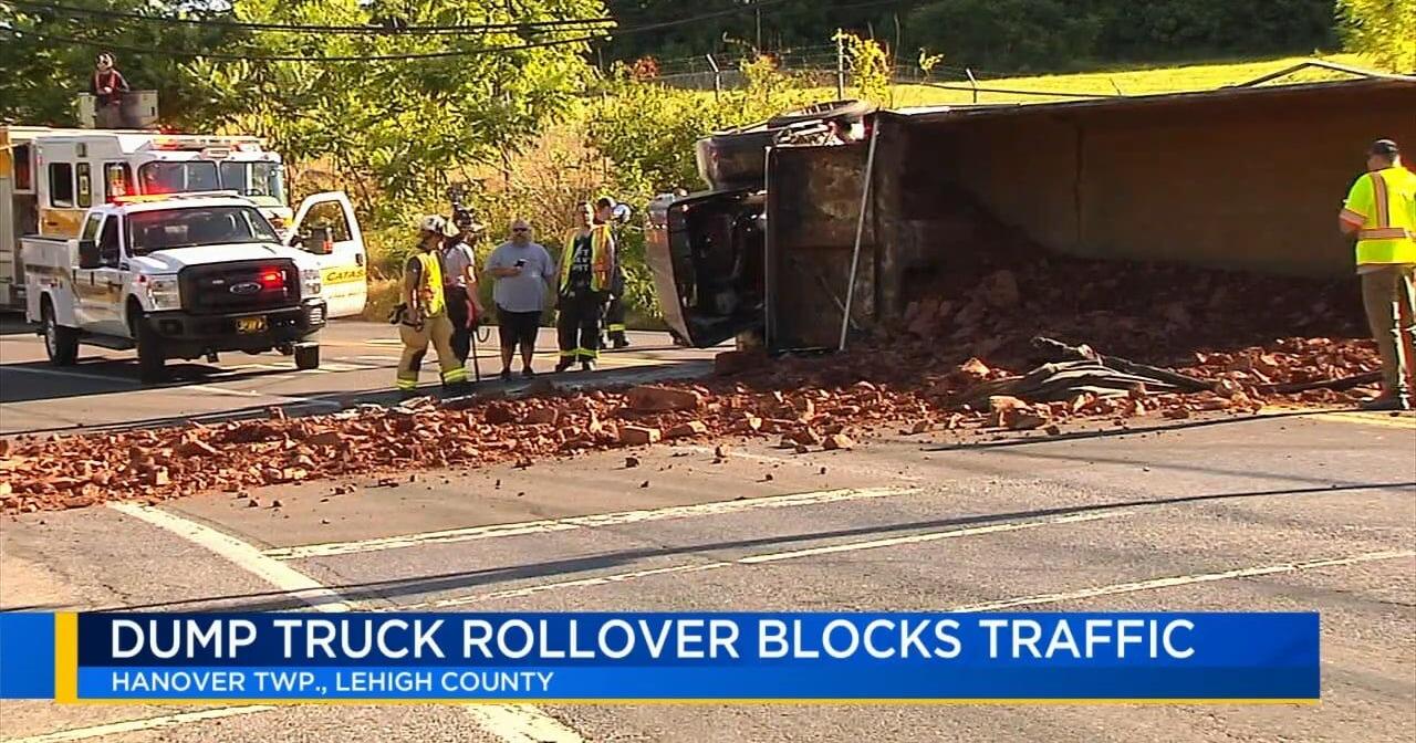 Overturned dump truck causes traffic delays in Hanover Twp. - Vimarsana News