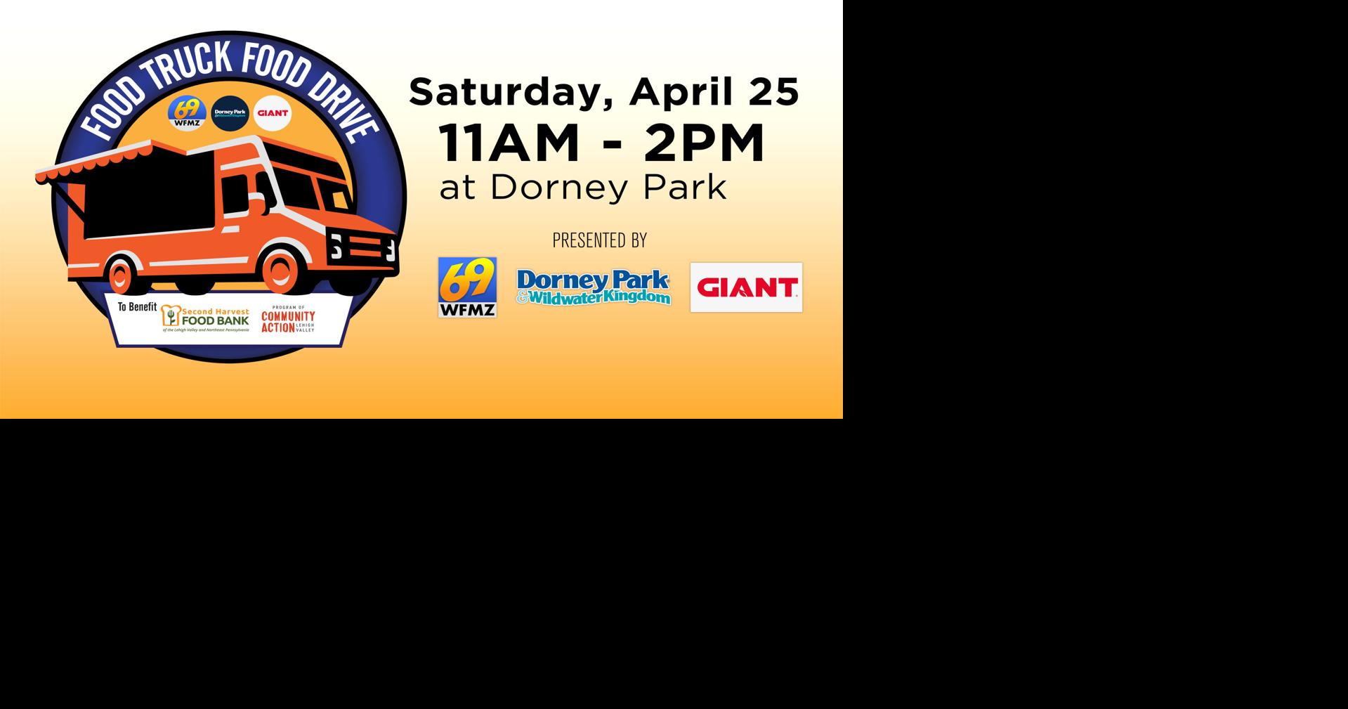 WFMZ-TV 69 News, Dorney Park, GIANT present the 10th annual "Food Truck Food Drive" benefiting Second Harvest Food Bank
