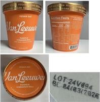 Van Leeuwen Ice Cream Issues Allergy Alert on Undeclared Peanuts in Vegan Pumpkin Cinnamon Roll Non-Dairy Frozen Dessert