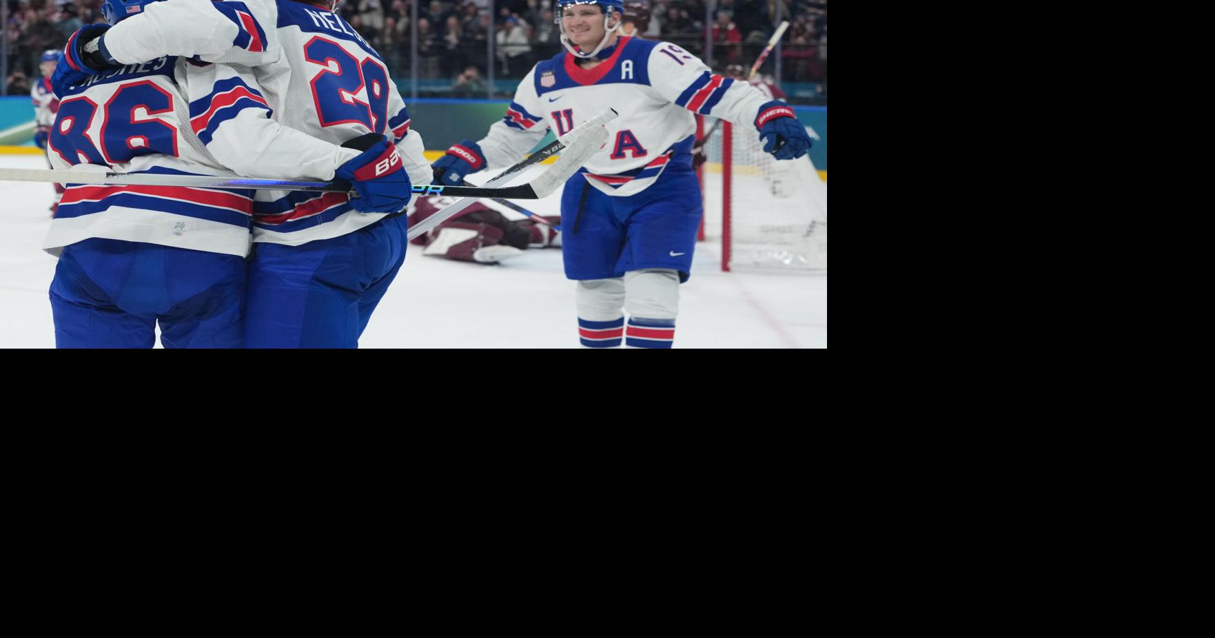 Brock Nelson scores twice as U.S. Men's Hockey opens Olympics with win over Latvia