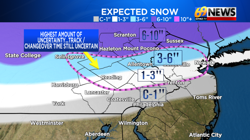 Still relatively mild Sunday; tracking accumulating snow by Monday ...