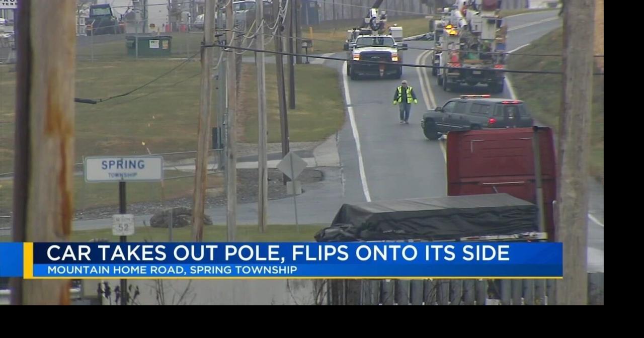 Road closed following Spring Twp. crash involving downed utility pole ...