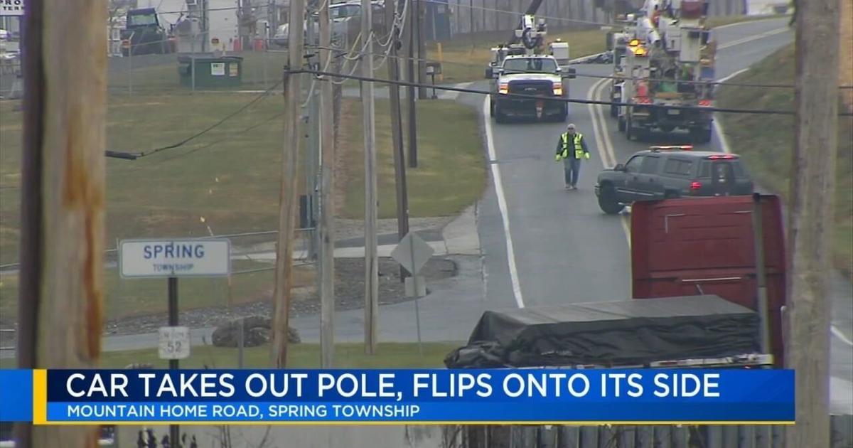 Road closed following Spring Twp. crash involving downed utility pole ...