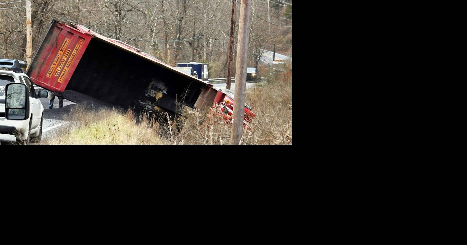 Dump truck rollover crash closes road in East Penn Twp. 11-25-25 ...