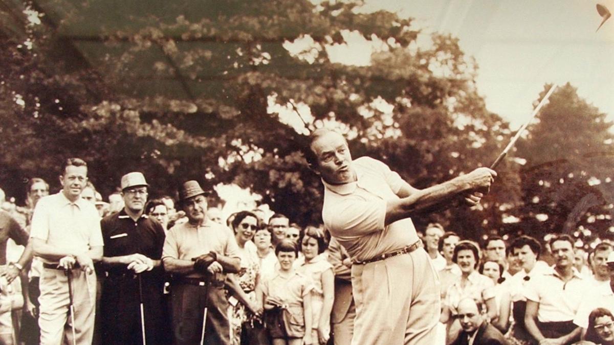 Bob Hope plays golf at the Berkshire Country Club