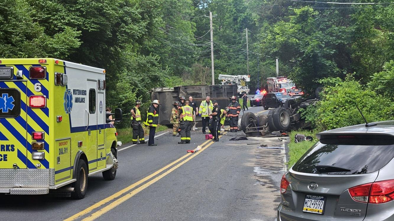 Crash involving overturned truck closes Spring Twp. road | Berks ...