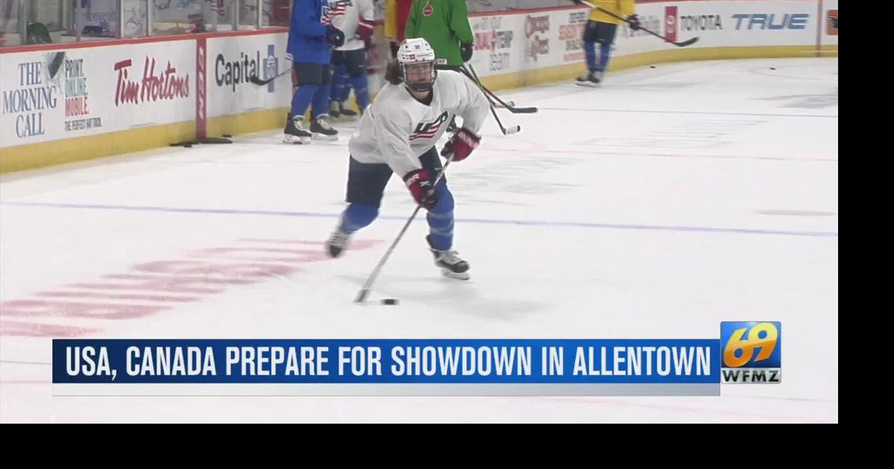 USA, Canada women's national hockey teams hit the ice in Allentown