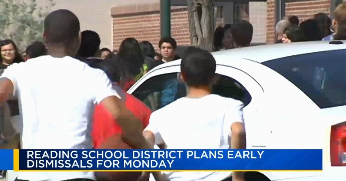 Reading School District announces Monday early dismissals Reading