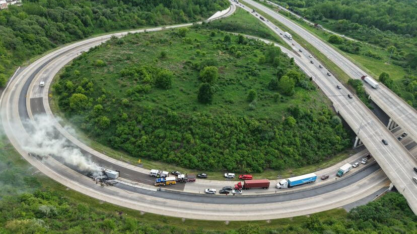 Tractor‑trailer rollover with fire slows traffic on Route 33 South in ...