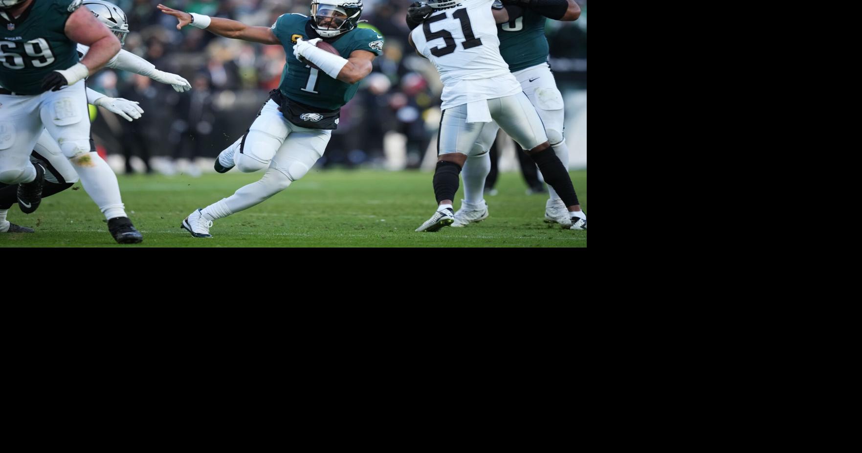 Eagles, Hurts bounce back in lopsided win over lowly Las Vegas Raiders