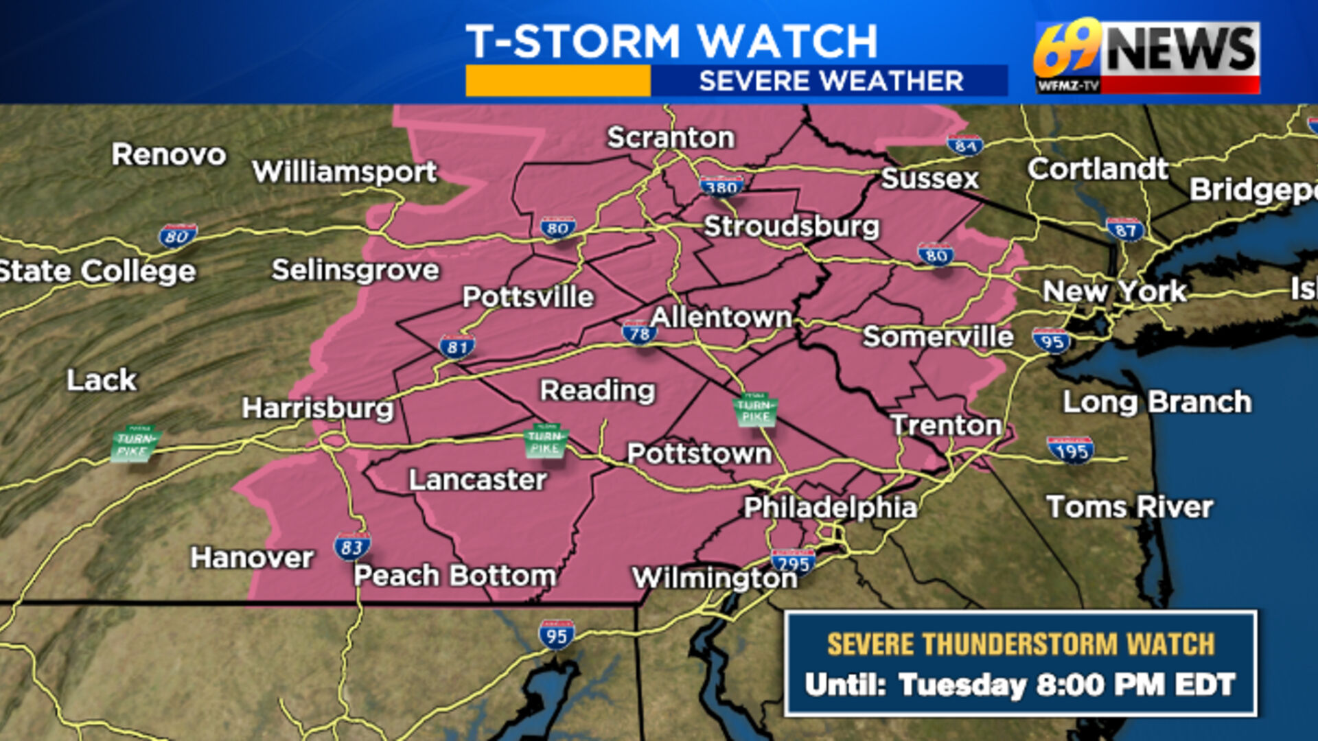 Severe Thunderstorm Watch in effect for entire area through 8 p.m ...