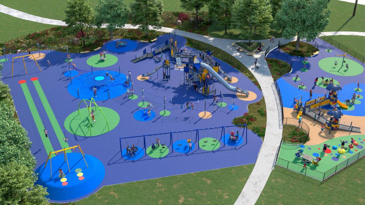 Rendering of new Panther Playground in Memorial Park Quakertown