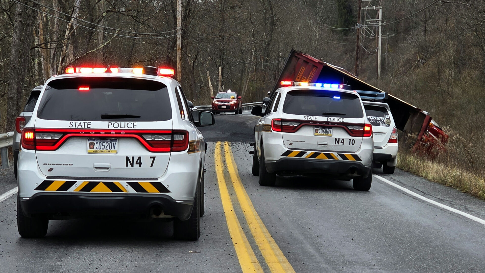 Dump truck rollover crash closes road in East Penn Twp. | Carbon County ...